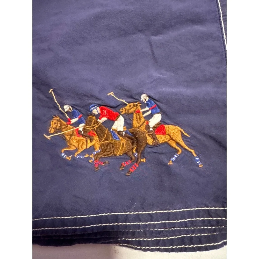 Polo Ralph Lauren Swim Trunks Mens 40 Navy Blue Good Big Pony Cargo Board Shorts